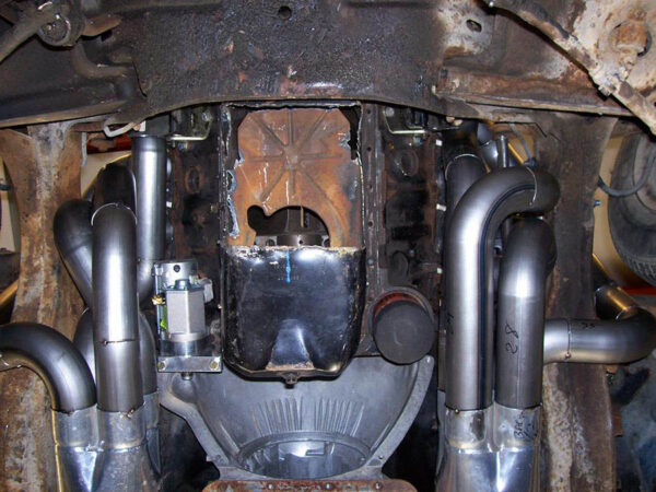 #BBR-501 - ‘67-’69 CAMARO BIG BLOCK - ‘68-’74 NOVA BIG BLOCK - BB Race header for stock chassis with rack & pinion and dry sump oil system - Image 8