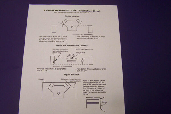 #BBR-560 - S-10 ‘83-’05 BIG BLOCK - BB Race header for stock chassis (special engine location) - Image 3